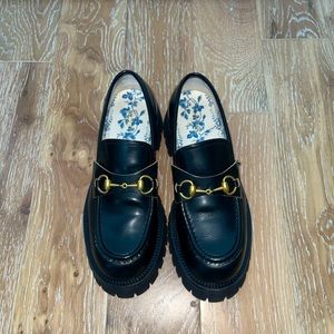 Gucci Women’s Leather Lug Sole Loafer Size 41